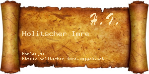Holitscher Imre névjegykártya